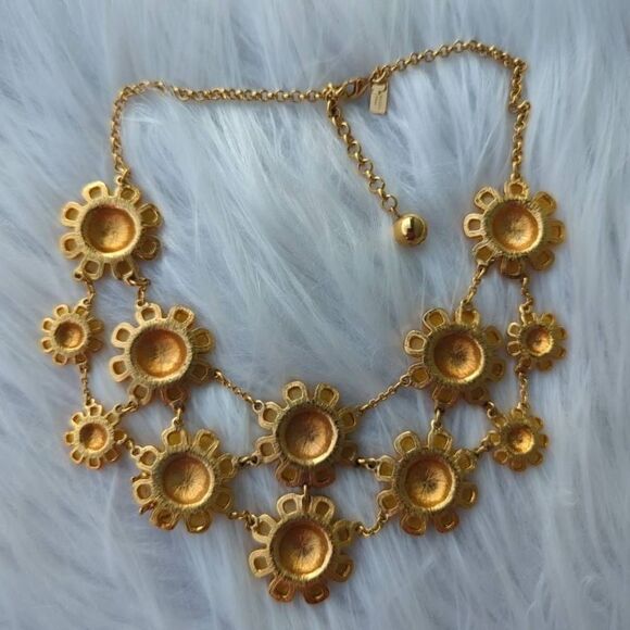 Kate Spade New York Honey Queen Bee Necklace Double Statement Bib - Picture 6 of 7